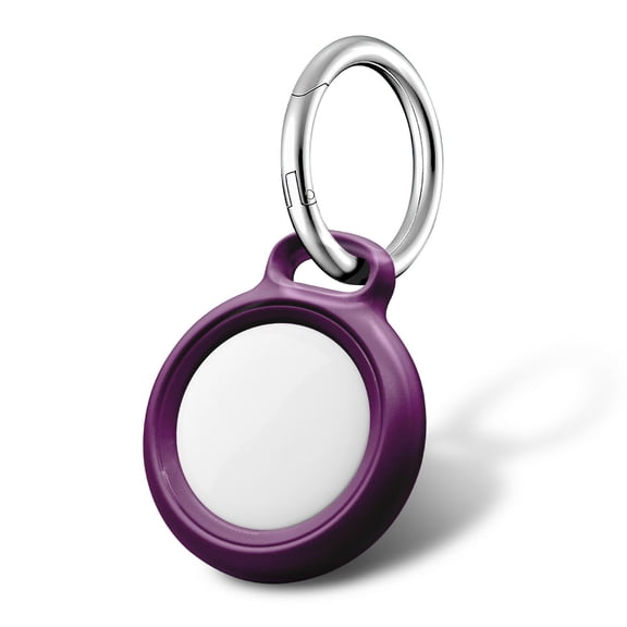 Nagebee Case for AirTag, Ultra Slim PC Holder Keychain Loop Ring Anti-Loss Lightweight Tracker Key Finder Cover with Carabiner Clip Compatible with Apple AirTag 2021 (Purple)