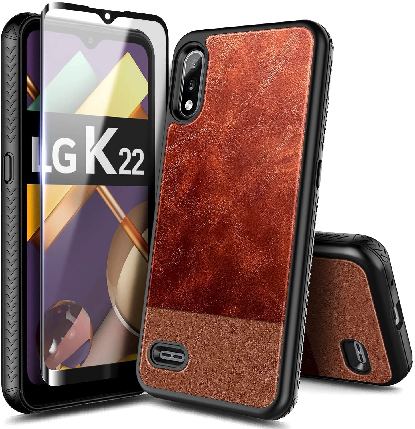 Nagebee Case for LG K22, LG K22 Plus, LG K32 with Tempered Glass