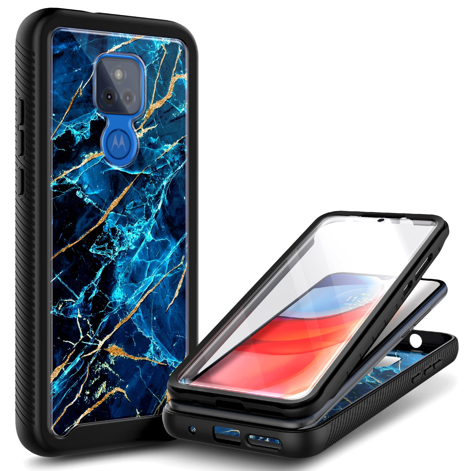 Archeologisch Overjas Serie van Nagebee Case for Motorola Moto G Play 2021 with Built-in Screen Protector,  Full-Body Protective Rugged Bumper Cover, Shockproof Durable Case  (Sapphire) - Walmart.com