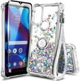 thumbnail image 1 of Nagebee Case for Motorola Moto G Pure (2021) with Tempered Glass Screen Protector (Full Coverage), Sparkle Glitter Liquid Bling Diamond [Ring Holder & Wrist Strap] Women Girls Cute Case (Gem), 1 of 6