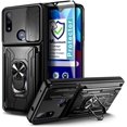 thumbnail image 1 of Nagebee Case for Motorola Moto G Pure (2021) with Tempered Glass Screen Protector, Heavy-Duty Full-Body Protective [Military-Grade] Camera Cover, Magnetic Car Mount Ring Holder, Durable Case (Black), 1 of 7