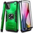thumbnail image 1 of Nagebee Case for Motorola Moto G Stylus 2021 with Tempered Glass Screen Protector (Full Coverage), Full-Body Protective [Military-Grade] Magnetic Car Mount Ring Holder, Heavy-Duty Durable Case (Green), 1 of 7