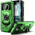 thumbnail image 1 of Nagebee Case for Nokia C200 with Tempered Glass Screen Protector (Full Coverage), Full-Body Protective Armor [Military-Grade], Magnetic Car Mount Ring Holder Heavy-Duty (Green), 1 of 6