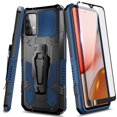 thumbnail image 1 of Nagebee Case for Samsung Galaxy A52 5G with Tempered Glass Screen Protector (Full Coverage), Belt Clip [Built-in Kickstand], Dual Layer Full Body Shockproof Protective Rugged Defender Case (Blue), 1 of 5