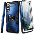 thumbnail image 1 of Nagebee Case for Samsung Galaxy S21 5G with Screen Protector (Soft Full Coverage), Full-Body Protective [Military-Grade] Magnetic Car Mount Ring Holder, Heavy-Duty (Blue), 1 of 7