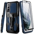 thumbnail image 1 of Nagebee Case for Samsung Galaxy S21 Plus with Screen Protector (Soft Full Coverage), Belt Clip [Built-in Kickstand], Dual Layer Full Body Shockproof Protective Rugged Defender Case (Blue), 1 of 5