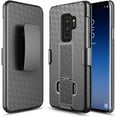 thumbnail image 1 of Nagebee Case for Samsung Galaxy S9 Plus, Armor Defender [Swivel Belt Clip Holster] with [Built-In Kickstand] Shockproof Heavy Duty Rugged Phone Cover (Shell Black), 1 of 7