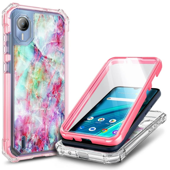 Nagebee Compatible with Cricket Debut S2 / AT&T Calypso 4 Case with [Built-in Screen Protector], Full-Body Protective Shockproof Rugged Bumper Cover, Impact Resist Durable Phone Case (Fantasy)