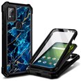 thumbnail image 1 of Nagebee Shockproof Bumper Cell Phone Case for Cricket Icon 5 and AT&T Motivate 4, Sapphire, 1 of 6