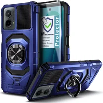 Nagebee For Blu View 5 (B160V) Phone Case Built-In Kickstand Screen Protector Magnetic Car Mount Ring Holder Case Cover
