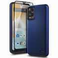 thumbnail image 1 of Nagebee For Blu View 5 Pro (B170D) Phone Case Tempered Glass Screen Protector Hybrid Dual-Layer Full-Body Protective Shockproof Rugged Dependable Phone Cover (Navy), 1 of 6
