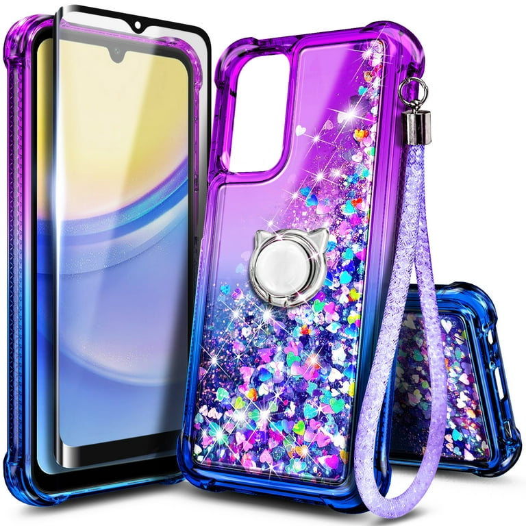 Nagebee For Gabb Phone 4 Pro Phone Case Screen Protector Ring Holder Wrist  Strap Lanyard Glitter Liquid Phone Cover - Walmart.com