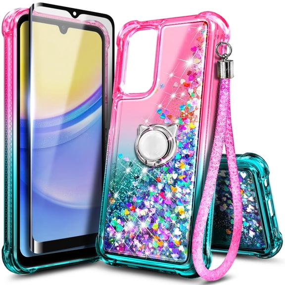 Nagebee For Gabb Phone 4 Pro Phone Case Screen Protector Ring Holder Wrist Strap Lanyard Liquid Glitter Phone Cover