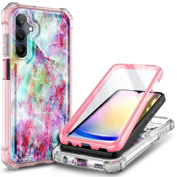 Nagebee For Samsung Galaxy A25 5G Phone Case with Built-In Screen Protector, Full-Body Protective Shockproof Rugged Bumper Impact Resist Durable Phone Cover (Fantasy)