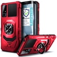 thumbnail image 1 of Nagebee For TCL 40 XE 5G / TCL 40 X 5G Phone Case Screen Protector Full-Body Protective [Military-Grade] Magnetic Car Mount Ring Holder Phone Cover (Red), 1 of 6
