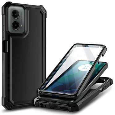 Nagebee Impact Absorbing Cell Phone Case with Built-In Screen Protector for Motorola, Black