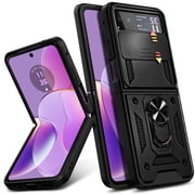 Nagebee For Motorola Razr (2023) Phone Case Built-in Sliding Camera Lens Cover Kickstand Magnetic Car Mount Ring Holder Moto Razr (2023) Phone Cover (NOT 2024)