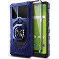 thumbnail image 1 of Nagebee Phone Case for AT&T Radiant Max 5G / Cricket Dream 5G / AT&T Fusion 5G / Innovate 5G with Tempered Glass Screen Protector, Full-Body [Military-Grade] Magnetic Car Mount Ring Holder (Blue), 1 of 6