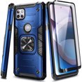 thumbnail image 1 of Nagebee Phone Case Compatible for Motorola Moto One 5G Ace / One 5G UW Ace with Tempered Glass Screen Protector, Full Body [Military-Grade] Magnetic Car Mount Ring Holder Heavy Duty (Blue), 1 of 7