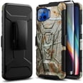 thumbnail image 1 of Nagebee Phone Case Compatible for Motorola Moto One 5G / Moto One 5G UW / Moto G 5G Plus with Tempered Glass Screen Protector, Belt Clip Holster with Built-in Kickstand Shockproof Armor Rugged (Camo), 1 of 6