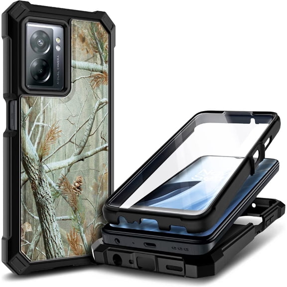 Nagebee Phone Case Compatible for OnePlus Nord N300 5G with [Built-in Screen Protector], Full-Body Protective Shockproof Rugged Bumper Cover Impact Resist Durable Case (Camo)
