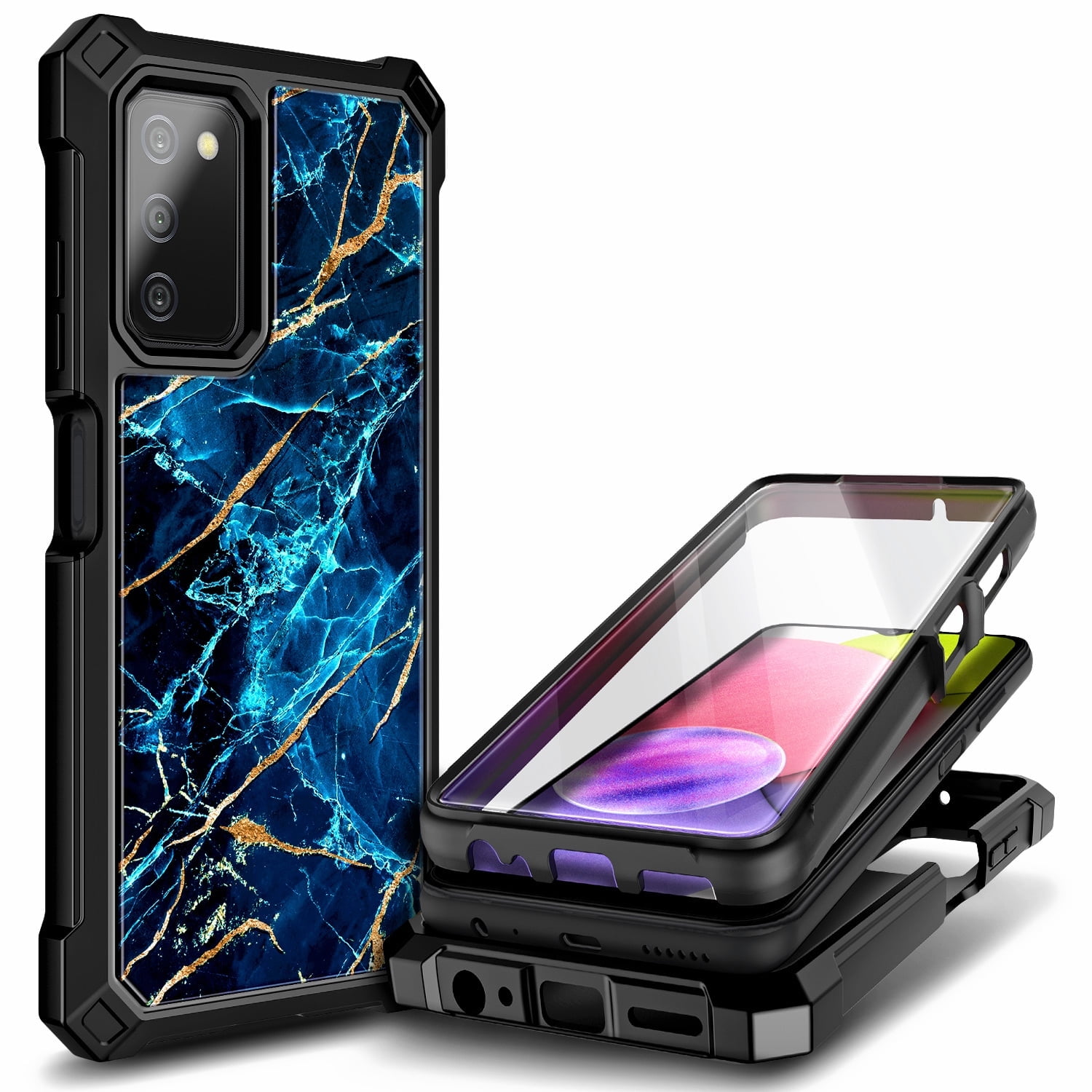 Nagebee Phone Case for Samsung Galaxy A03S, Full-Body Shockproof Bumper, Built-in Screen Protector, Sapphire - Walmart.com Nagebee Phone Case for Samsung Galaxy A03S, Full-Body Shockproof Bumper, Built-in Screen Protector, Sapphire - Walmart.com