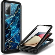 Nagebee Phone Case Compatible for Samsung Galaxy A03S with [Built-in Screen Protector], Full-Body Shockproof Protective Bumper Cover Impact Resist Durable Case (Sapphire)