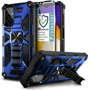 Nagebee for Samsung Galaxy A14 5G Case with Tempered Glass Screen Protector (Full Coverage) Full-Body Protective Shockproof [Military-Grade] Built in Kickstand Heavy-Duty (Blue)