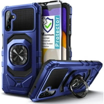 Nagebee Phone Case Compatible for Samsung Galaxy A54 5G with Tempered Glass Screen Protector (Full Coverage), Full-Body Protective [Military-Grade] Magnetic Car Mount Ring Holder Durable (Blue)