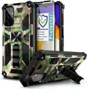 Nagebee for Samsung Galaxy A54 5G Case with Tempered Glass Screen Protector (Full Coverage) Full-Body Protective Shockproof [Military-Grade] Built in Kickstand Heavy-Duty (Camo)