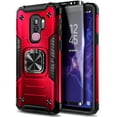 thumbnail image 1 of Nagebee Phone Case Compatible for Samsung Galaxy S9 Plus with Screen Protector (Soft 3D Full Coverage), Full-Body Protective [Military-Grade], Magnetic Car Mount Ring Holder, Heavy-Duty (Red), 1 of 7