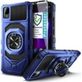 thumbnail image 1 of Nagebee Phone Case Compatible for TCL ION Z with Tempered Glass Screen Protector (Full Coverage), Full-Body Protective [Military-Grade] Magnetic Car Mount Ring Holder Heavy-Duty Case (Blue), 1 of 6