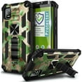 thumbnail image 1 of Nagebee Phone Case Compatible for TCL ION Z with Tempered Glass Screen Protector (Full Coverage), Full-Body Protective Shockproof [Military-Grade] Built in Kickstand Heavy-Duty Case (Camo), 1 of 5