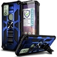 thumbnail image 1 of Nagebee Phone Case Compatible for Wiko Voix with Tempered Glass Screen Protector (Full Coverage), Full-Body Protective Shockproof [Military-Grade] Built in Kickstand Heavy-Duty Case (Blue), 1 of 5
