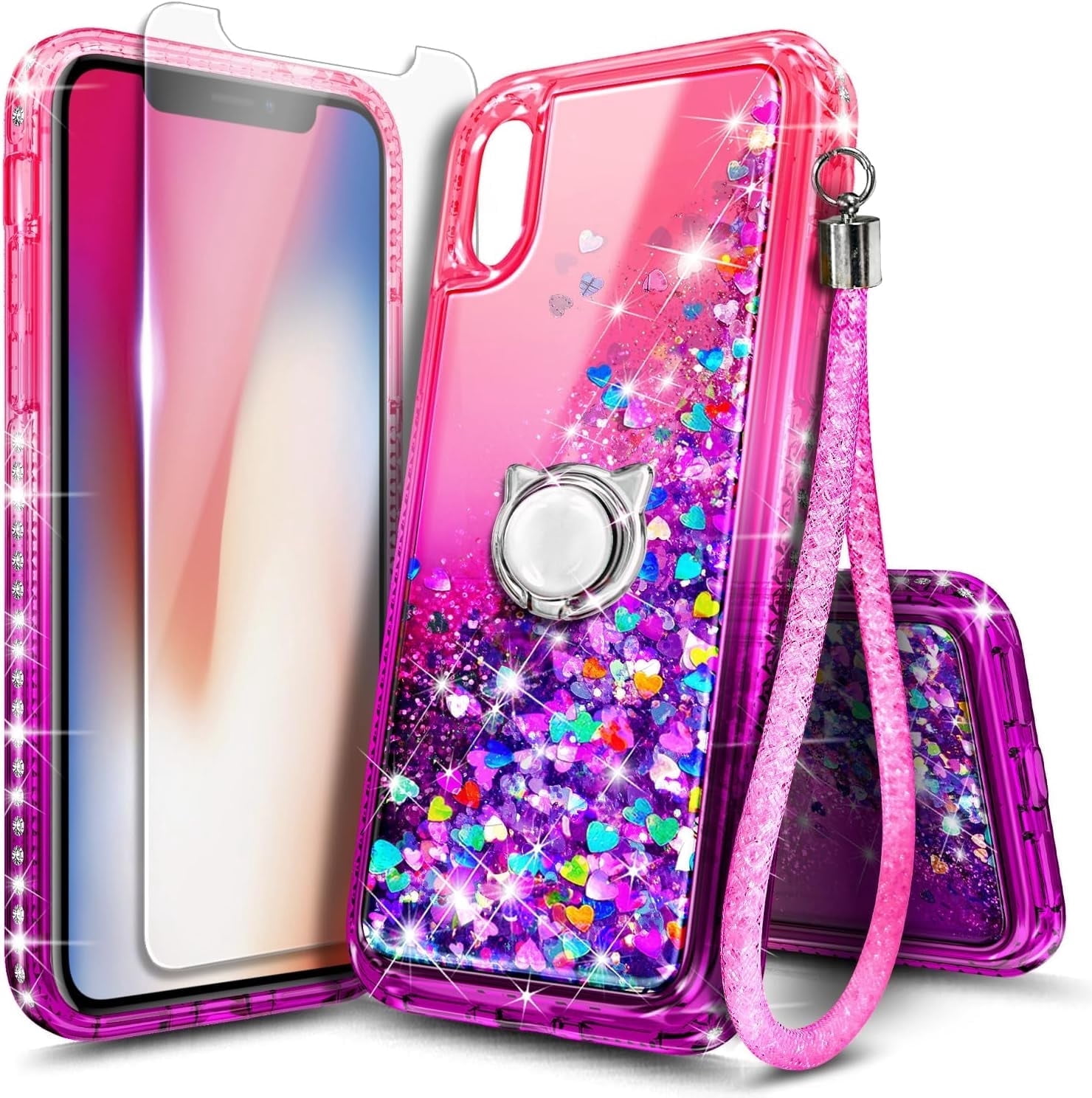NGB SUPREMACY For iPhone X/XS Phone Case Screen Protector Ring Holder ...