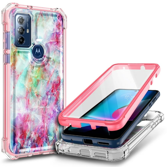 Nagebee Phone Case for Motorola Moto G Power 2022 with [Built-in Screen Protector], Full-Body Shockproof Protective Bumper Cover Impact Resist Durable Case (Fantasy)