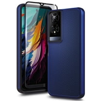 Nagebee For TCL 50 XE 5G / 50 XE NXTPAPER 5G Phone Case Tempered Glass Screen Protector Hybrid Dual-Layer Full-Body Protective Shockproof Rugged Dependable Phone Cover (Navy)