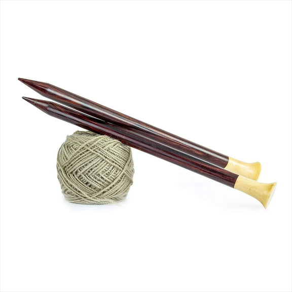 Nagina International 12" Rosewood & Maple Crafted Premium Yarn Knitting Needles | Stitching Accessories & Supplies (4mm, Maple Head)
