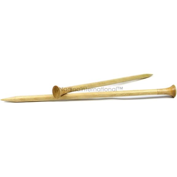 Nagina International 14" Rosewood & Maple Crafted Premium Yarn Knitting Needles | Stitching Accessories & Supplies (Maple, US Size 6-4mm)