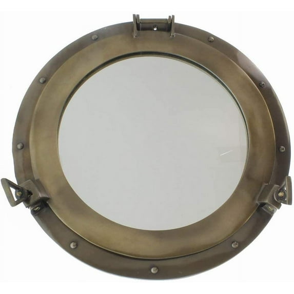 Nagina International 17" Aluminum Porthole Mirror with Bronze Finish