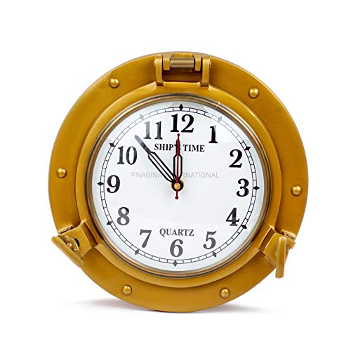 Nagina International 9" Antique Brass Finished Premium Nautical Wall ...