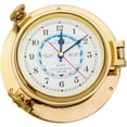 thumbnail image 1 of Nagina International 9" Diameter Solid Brass Porthole Tide Clock., 1 of 3