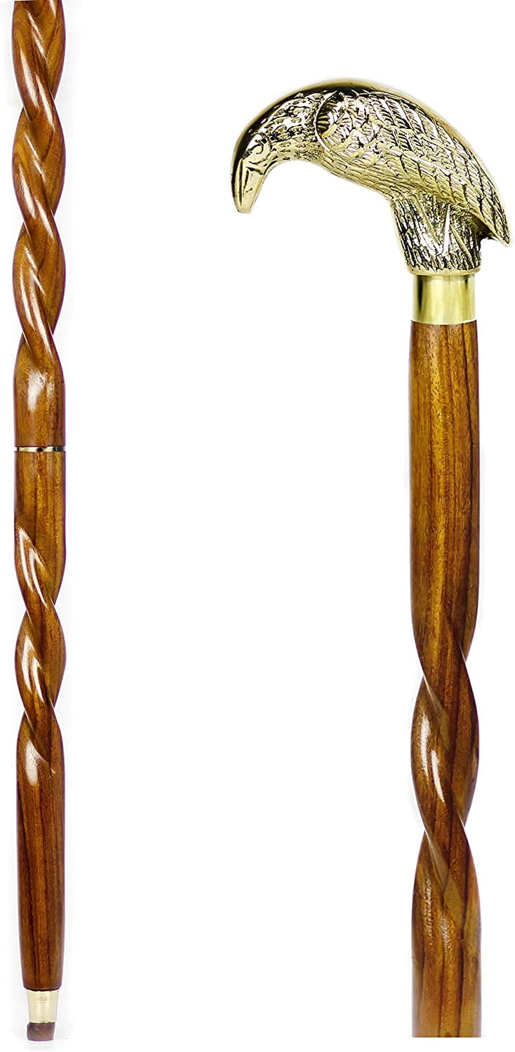 Nagina International Aluminum & Brass Decorative Rosewood Walking Cane