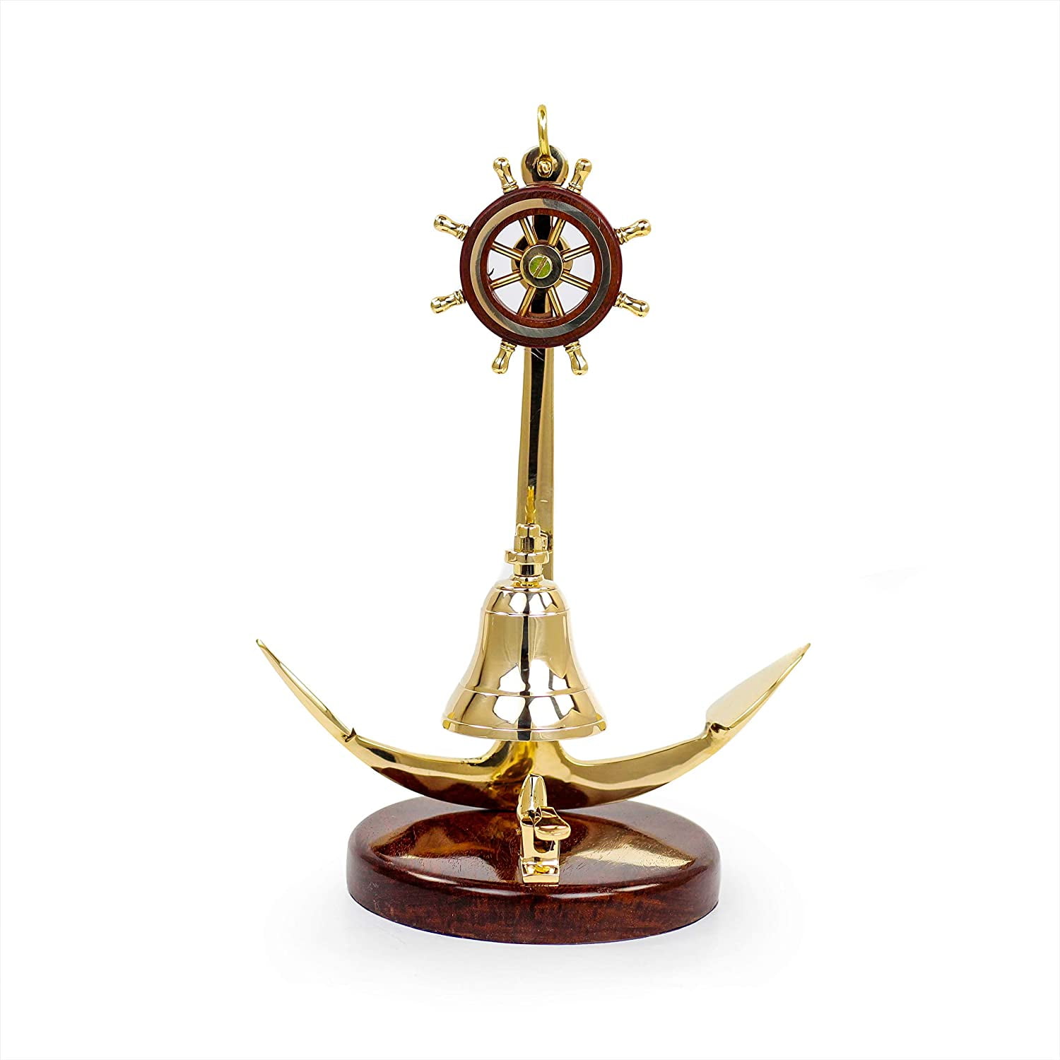 Nagina International Anchor Studded with Nautical Ship Wheel