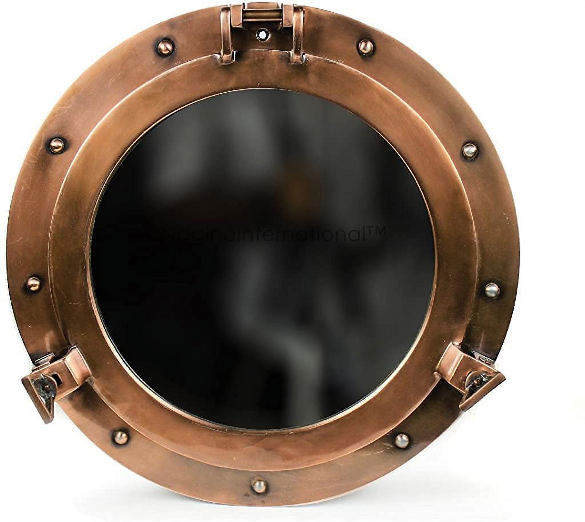 Nagina International Antique Coke Copper Wall Mounted Nautical Premium  Aluminum Vintage Mirror | Ship's Porthole Window | Pirate's Maritime  Nautical