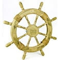 thumbnail image 1 of Nagina International Antique Vintage Brown Nautical Pirate's Premium Handcrafted Wooden Ship Wheel With Accentual Ropes | Maritime Exclusive Wall Decor Gift (12 Inches), 1 of 6