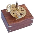 thumbnail image 1 of Nagina International Brass Round Sextant with Rosewood Box 4" / Glass optics / Fully functional, 1 of 5