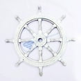 thumbnail image 1 of Nagina International Classic Wooden Whitewash Ship Steering Wheel (42 Inches), 1 of 1