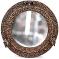 thumbnail image 1 of Nagina International Dual Tone Spilled Brush Aluminum Nautical Porthole Mirrors | Wall Mounted Colorful Bathroom Mirrors (Diamond Brown, 20 Inches), 1 of 3