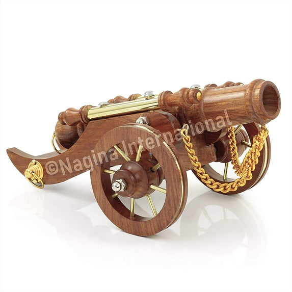 Nagina International Handcrafted Wooden Desk Decor Cannon | Bofor's Artillery Gun | Games Gifts & Decor